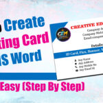 How to Create a Visiting Card in MS Word